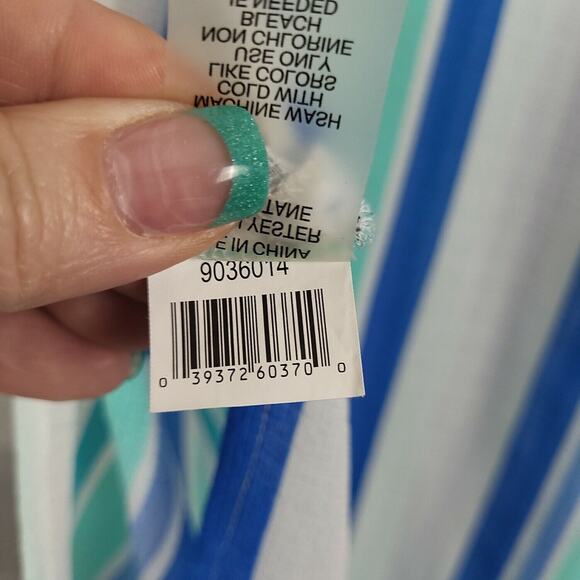 Turo By Vince Camuto Womens Multicolor Striped Sleeveless Swimset Cover Size XL - Picture 7 of 10